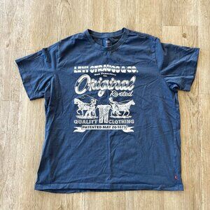 Mens Levi's Blue Print Short Sleeve Tshirt - XL
